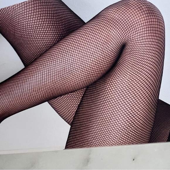 Wolford Net Tights with Red Detailing - Picture 2 of 2